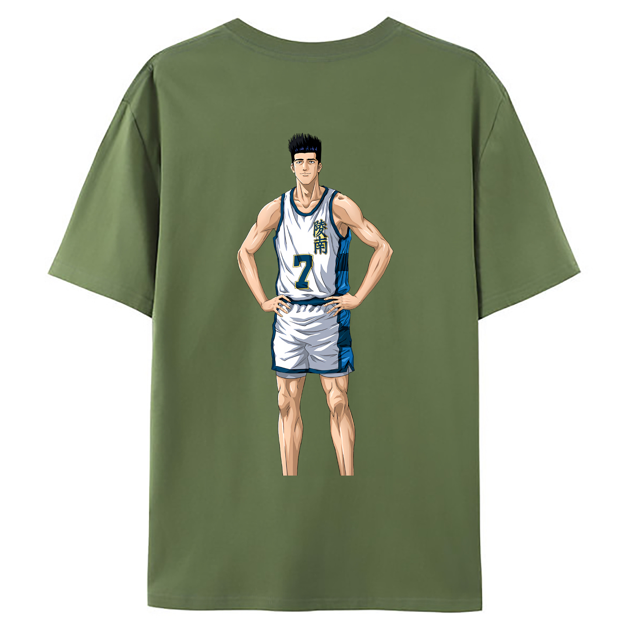 （画像用） SLAM DUNK／スラムダンク 綿100％ メンズ半袖Tシャツ（バックプリント） 通気性